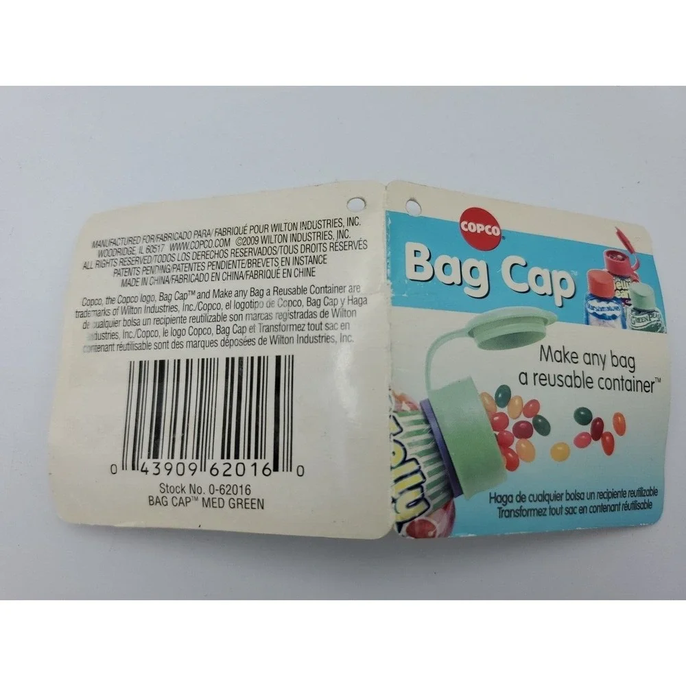 3 Copco Bag Caps, Make‎ Any Bag A Reusable Container, Smart Gadgets Green